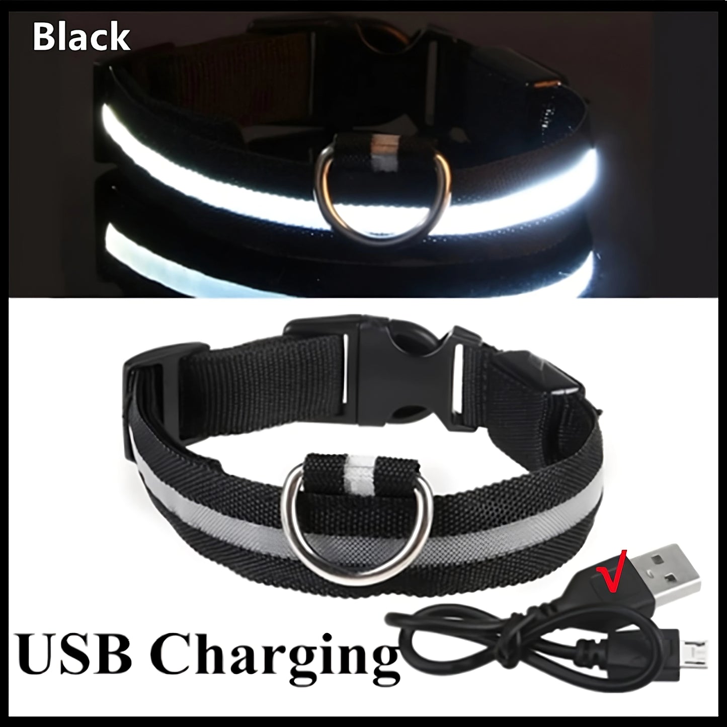 Collar LED Recargable para Perros