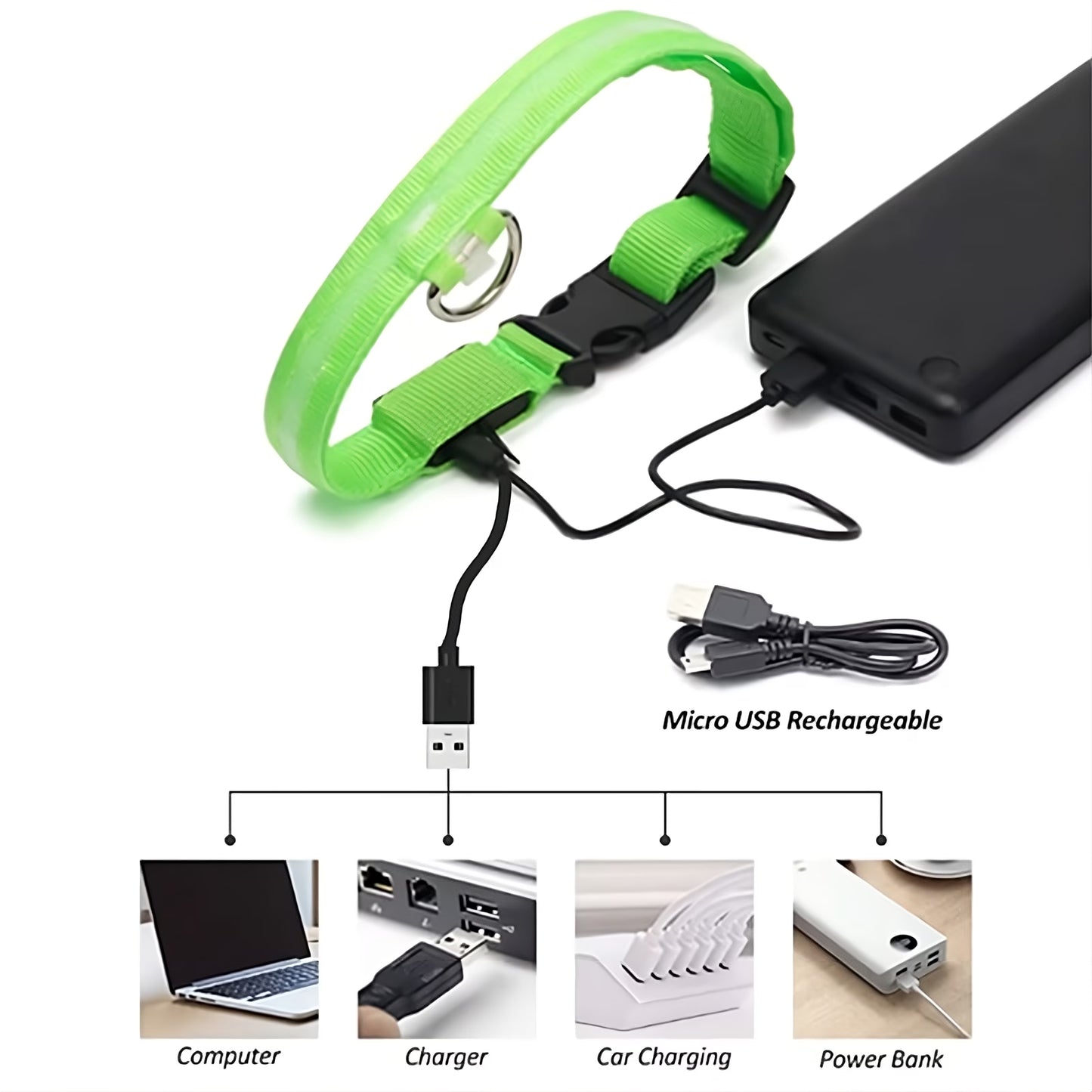 Collar LED Recargable para Perros